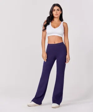 Ponte Flared Navy Blue Pant