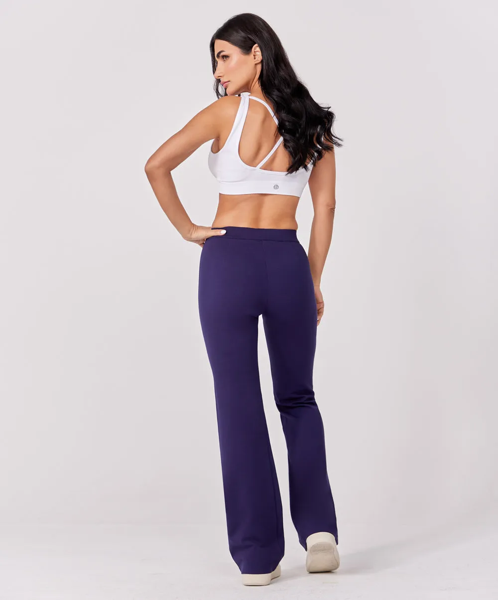 Ponte Flared Navy Blue Pant