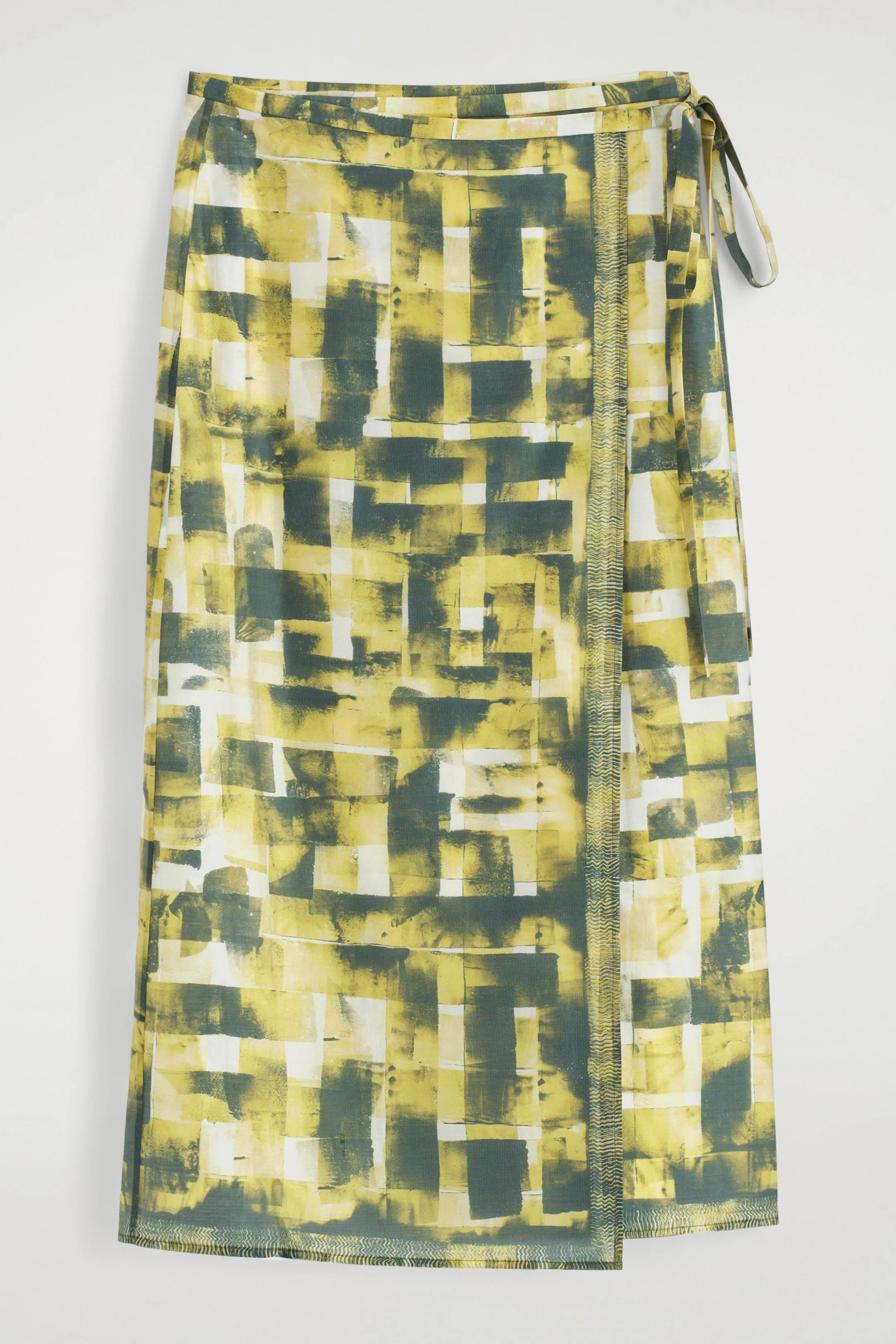 Printed Midi Wrap Skirt