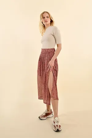 PRINTED VOILE MIDI SKIRT
