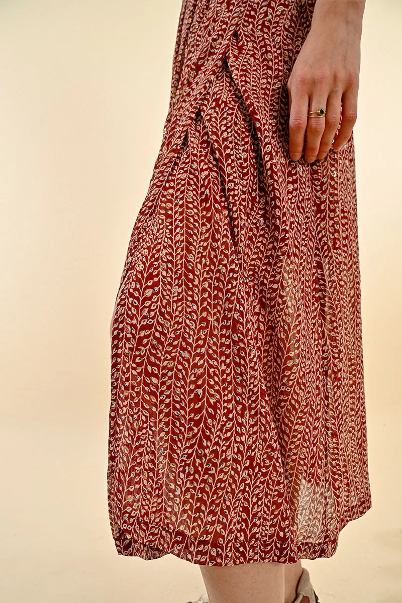 PRINTED VOILE MIDI SKIRT