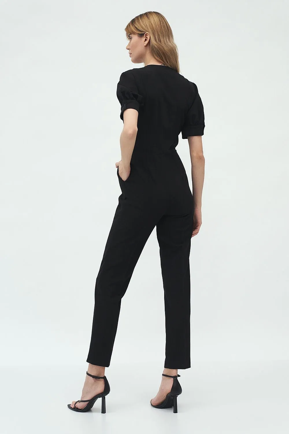 Puffed Sleeve Tailored Jumpsuit