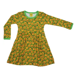 Pumpkin - Dark Green Long Sleeve Skater Dress
