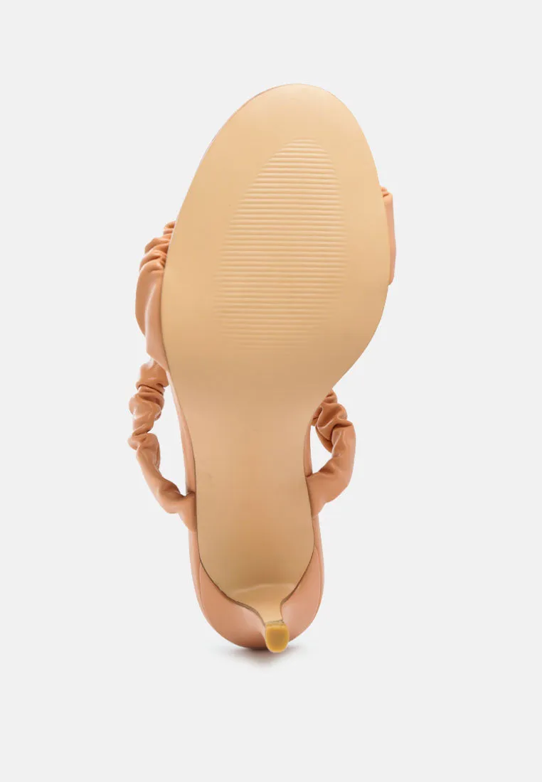 Qualie Ruched Strap Stiletto Sandals By Ruw