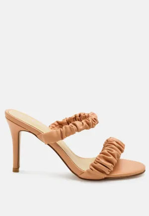 Qualie Ruched Strap Stiletto Sandals By Ruw