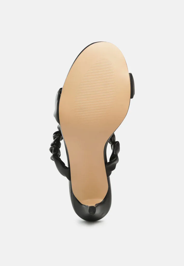 Qualie Ruched Strap Stiletto Sandals By Ruw