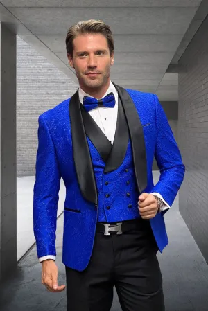 "Grammy" Sapphire 1-Button Shawl Tuxedo (4-Piece Set)