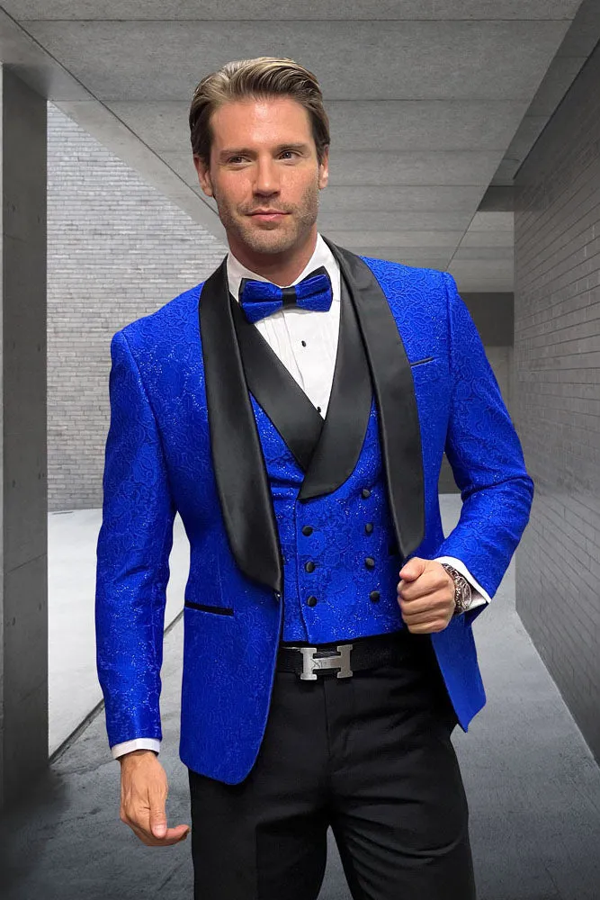 "Grammy" Sapphire 1-Button Shawl Tuxedo (4-Piece Set)