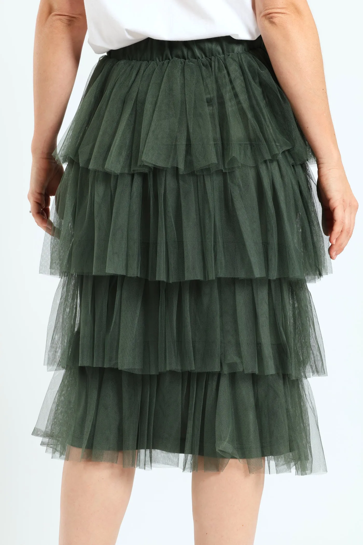 Rara Tiered Midi Skirt - Olive