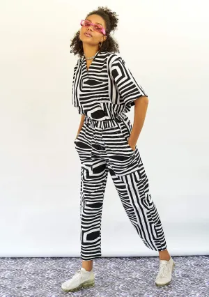 Relaxed Straight Leg Pants - Monochrome