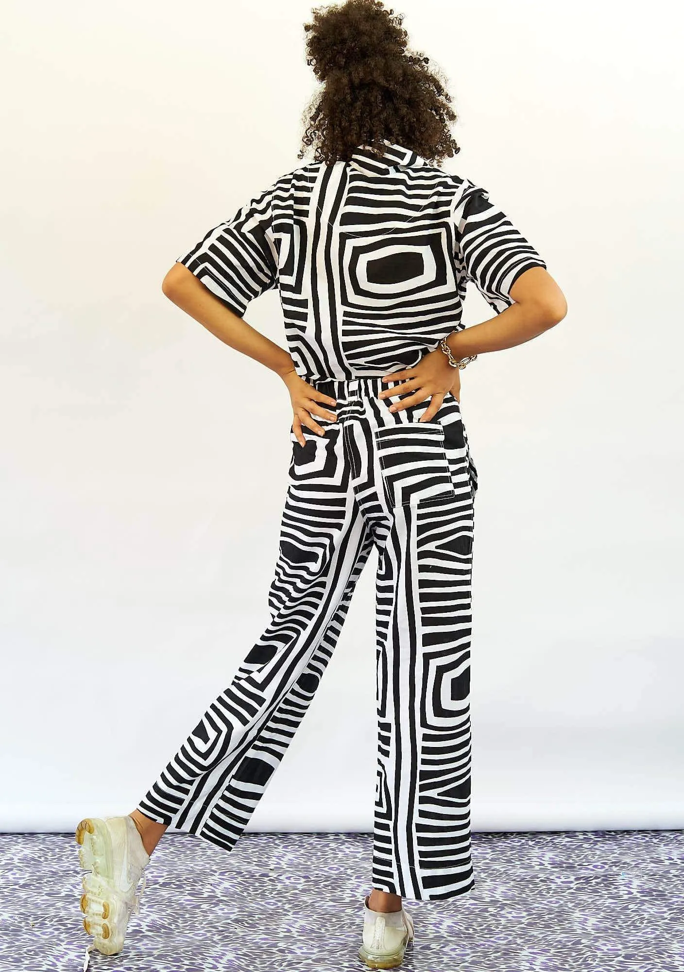 Relaxed Straight Leg Pants - Monochrome