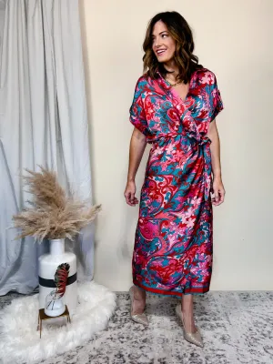 Remi Wrap Dress [Maroon]