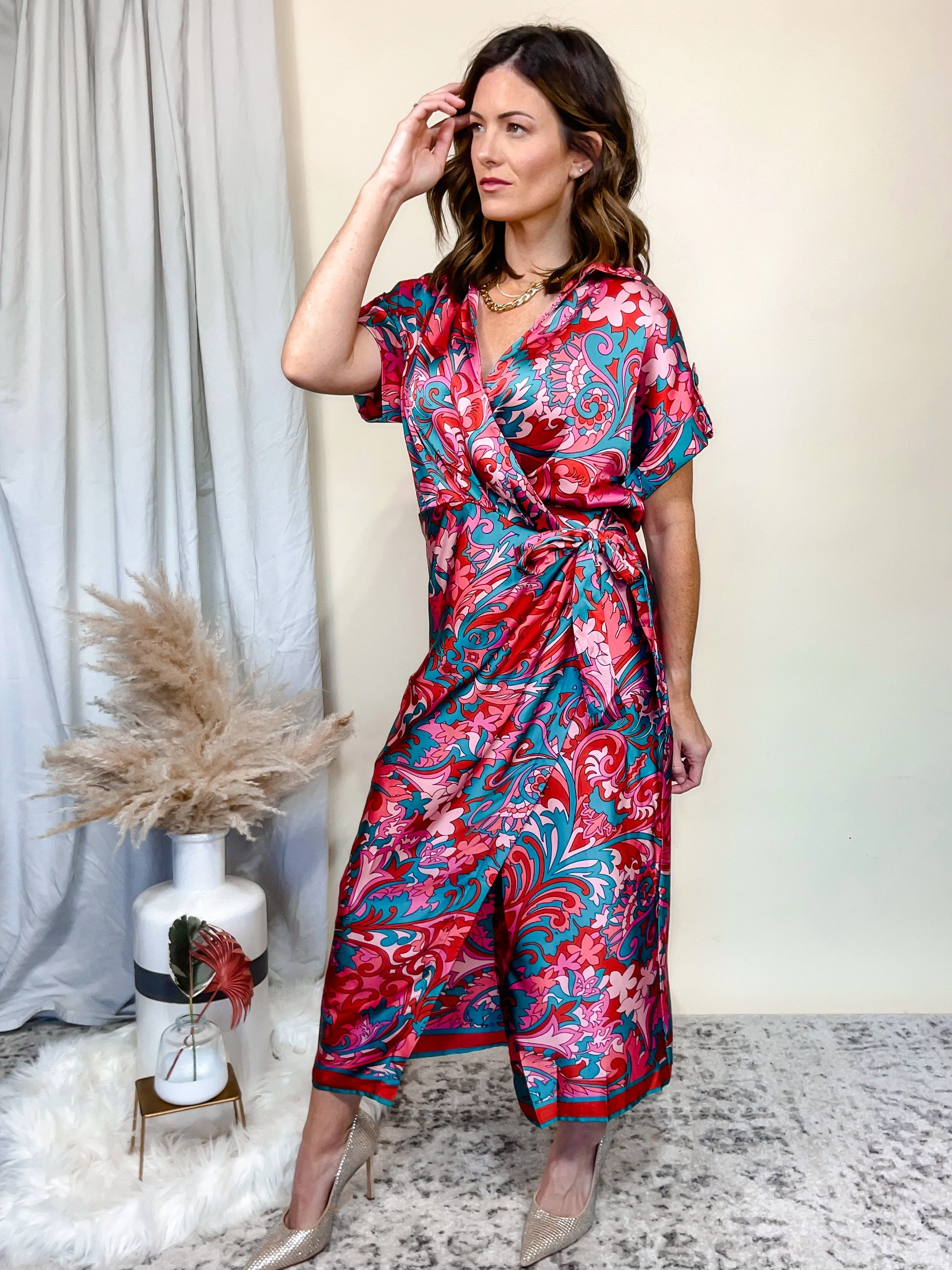 Remi Wrap Dress [Maroon]