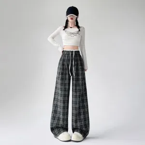 Retro Style Women's Straight-leg Pants with Relaxed Fit