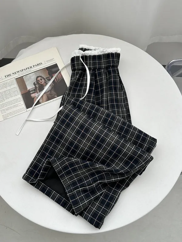 Retro Style Women's Straight-leg Pants with Relaxed Fit
