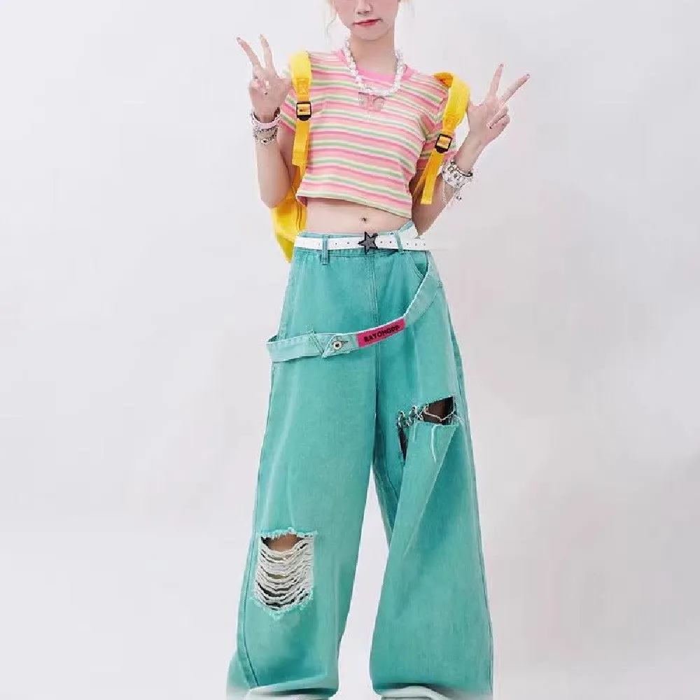 Retro Tattered Jeans