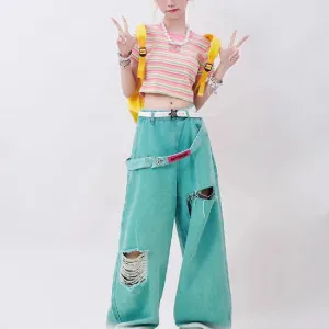 Retro Tattered Jeans