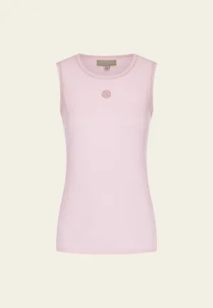 Ribbed Embroidered-detail Tank Top