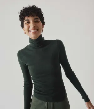 Ribbed Highneck in Pine