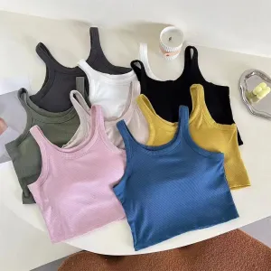 Ribbed Knitted Backless Crop Top
