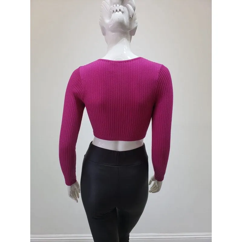 Ribbed Round Neck Seamless Crop Top