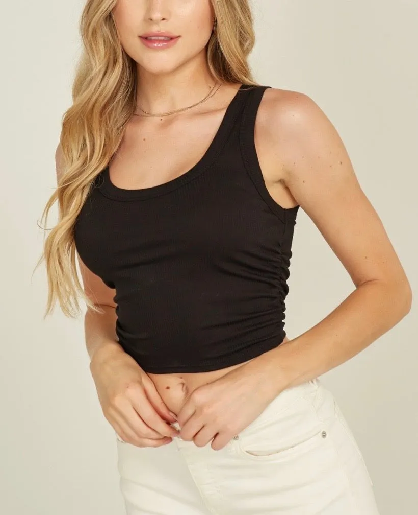 Ribbed Sleeveless Tank Crop Top