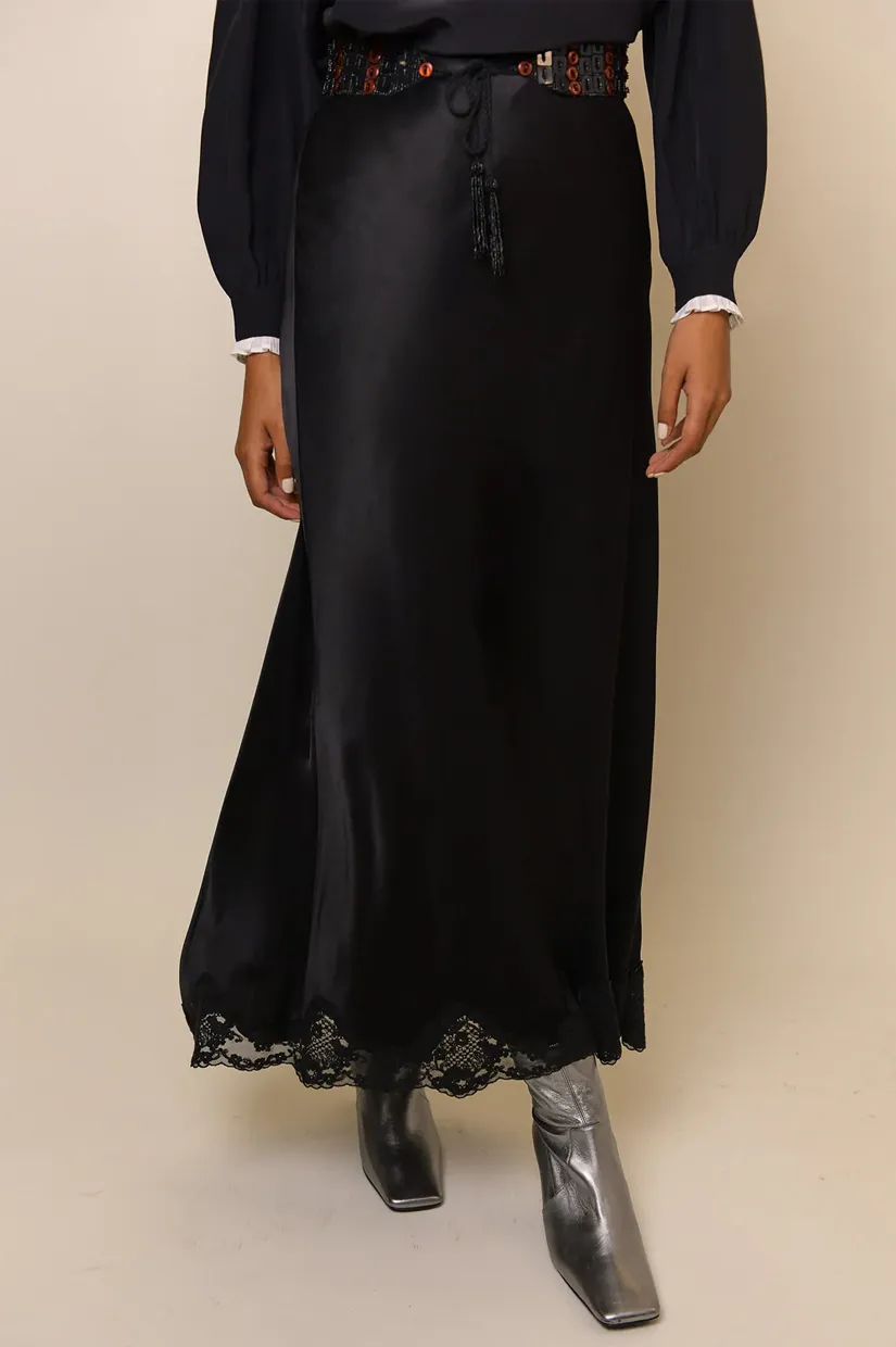 Rixo Crystal Skirt - Black