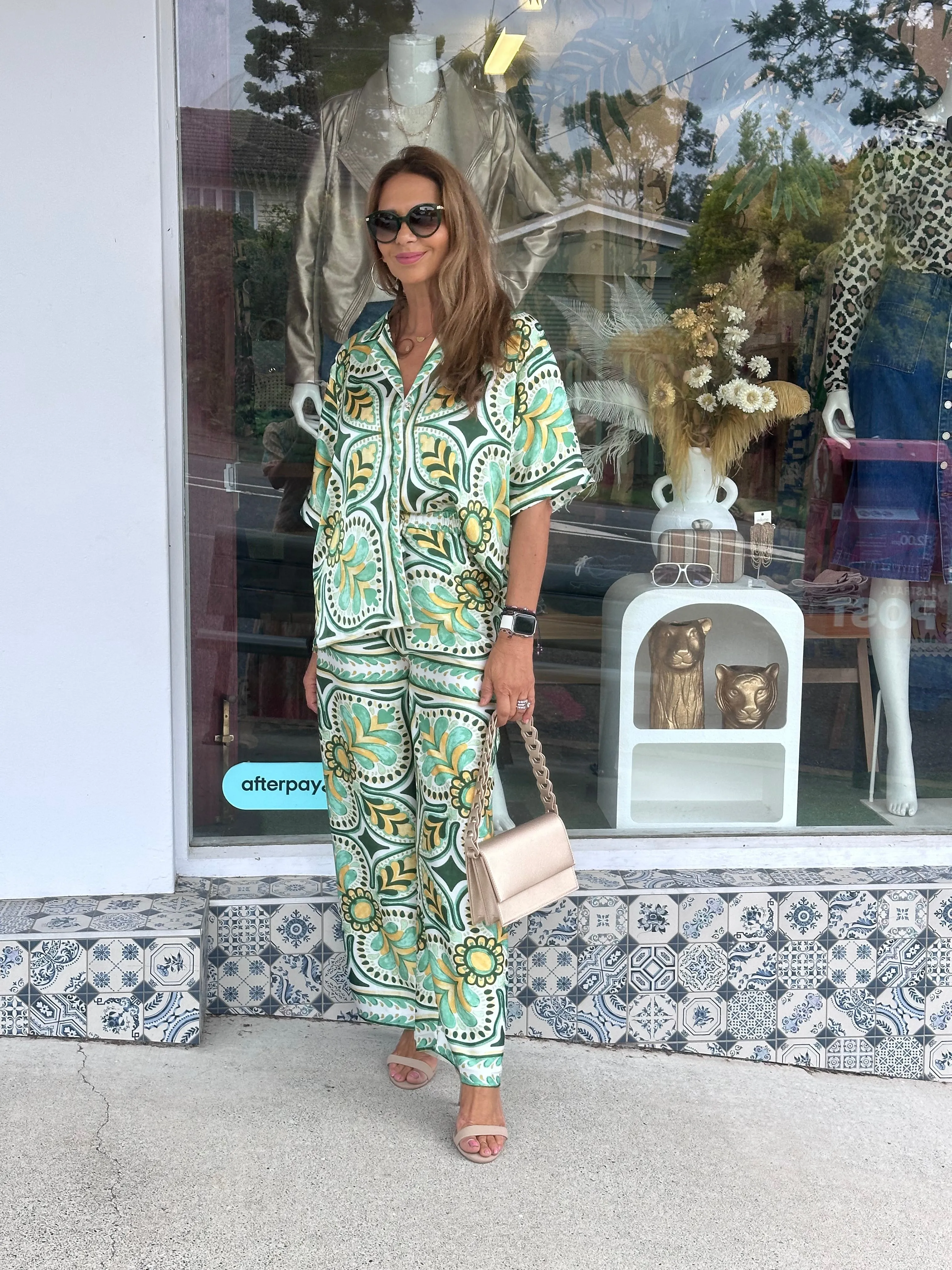 Romani Sage Print Pants