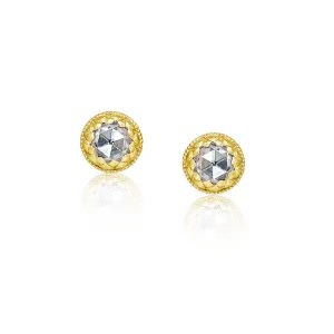 Rose Cut Diamond Artichoke Stud Earrings