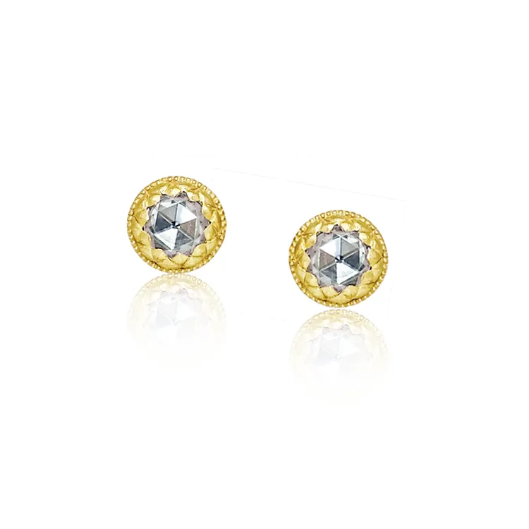 Rose Cut Diamond Artichoke Stud Earrings