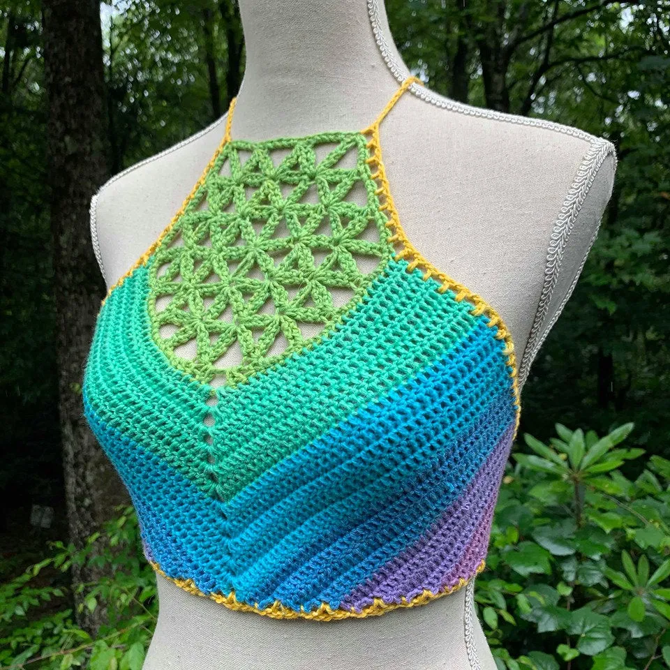 Sacred Flower Crop Top - Crochet Pattern