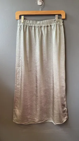 Satin Pull On Midi Skirt
