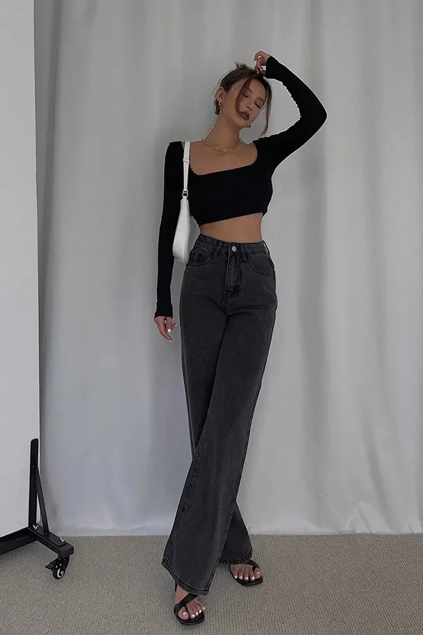 Scoop Neck Ribbed Fitted Tops