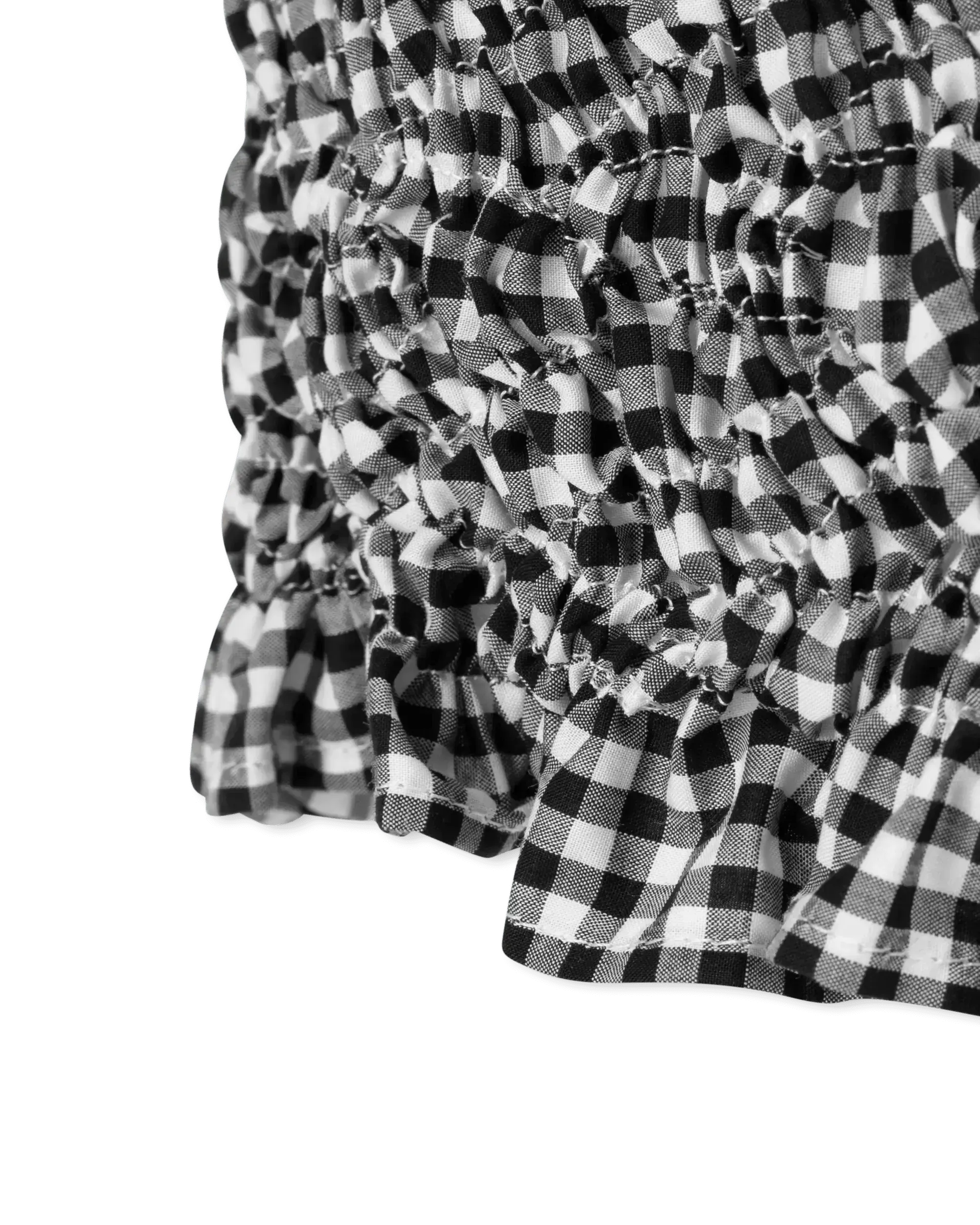 Scrunched Gingham Midi Skirt