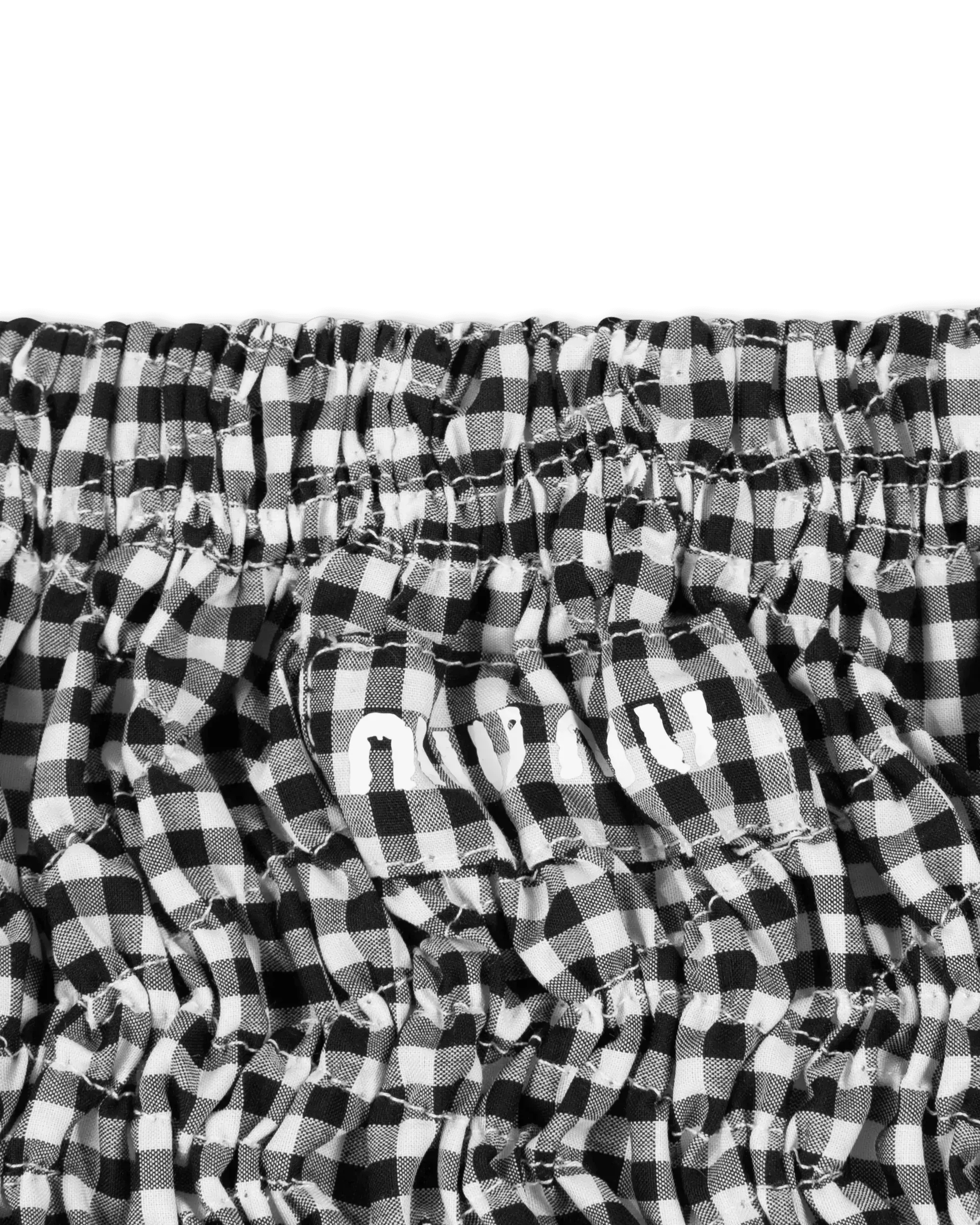 Scrunched Gingham Midi Skirt