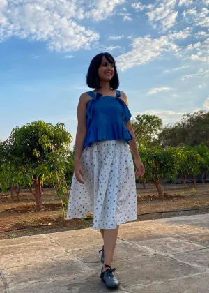 Sea Pebbles Gathered Midi Skirt