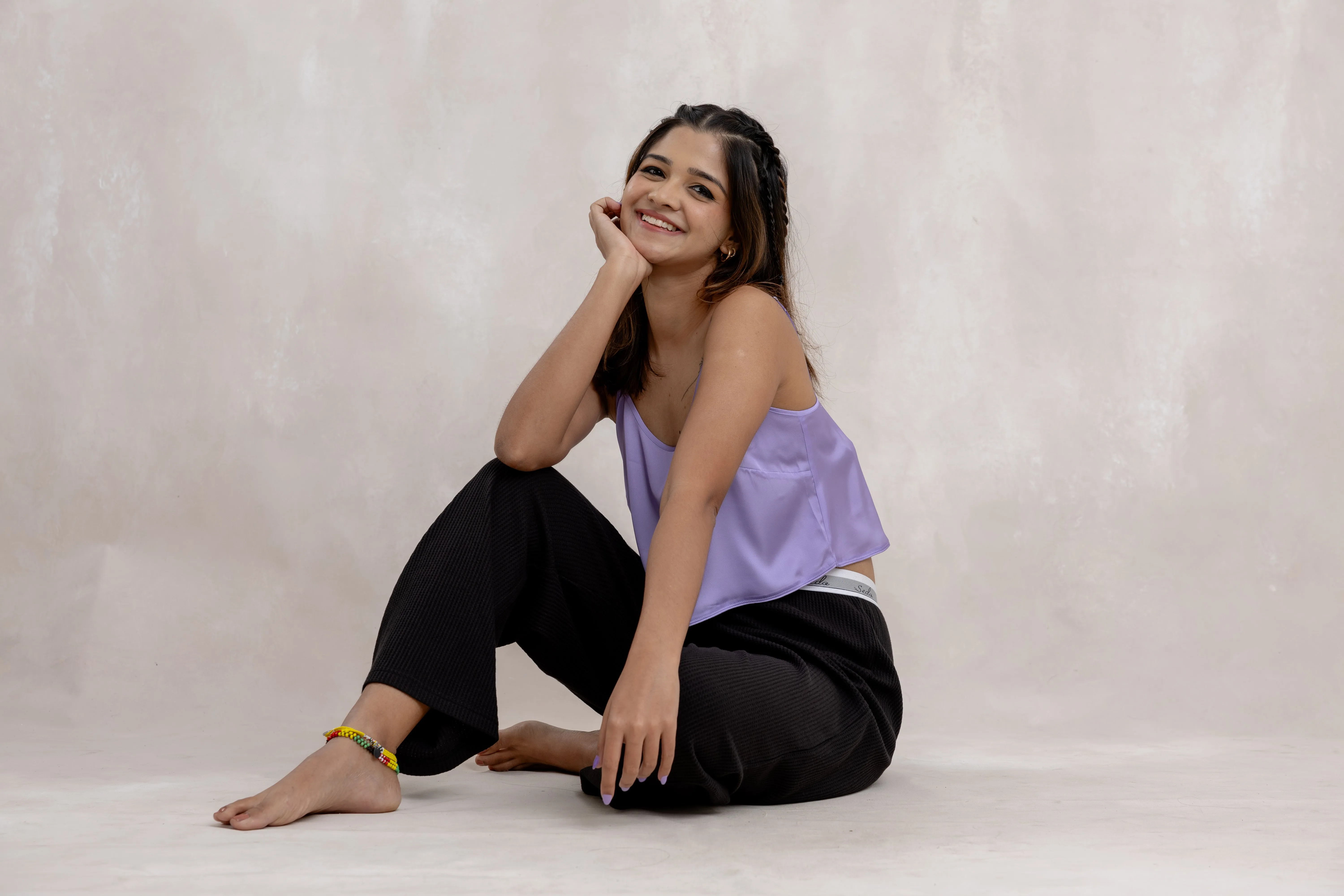SEDA TEEN SATIN LAVENDER CROP TOP