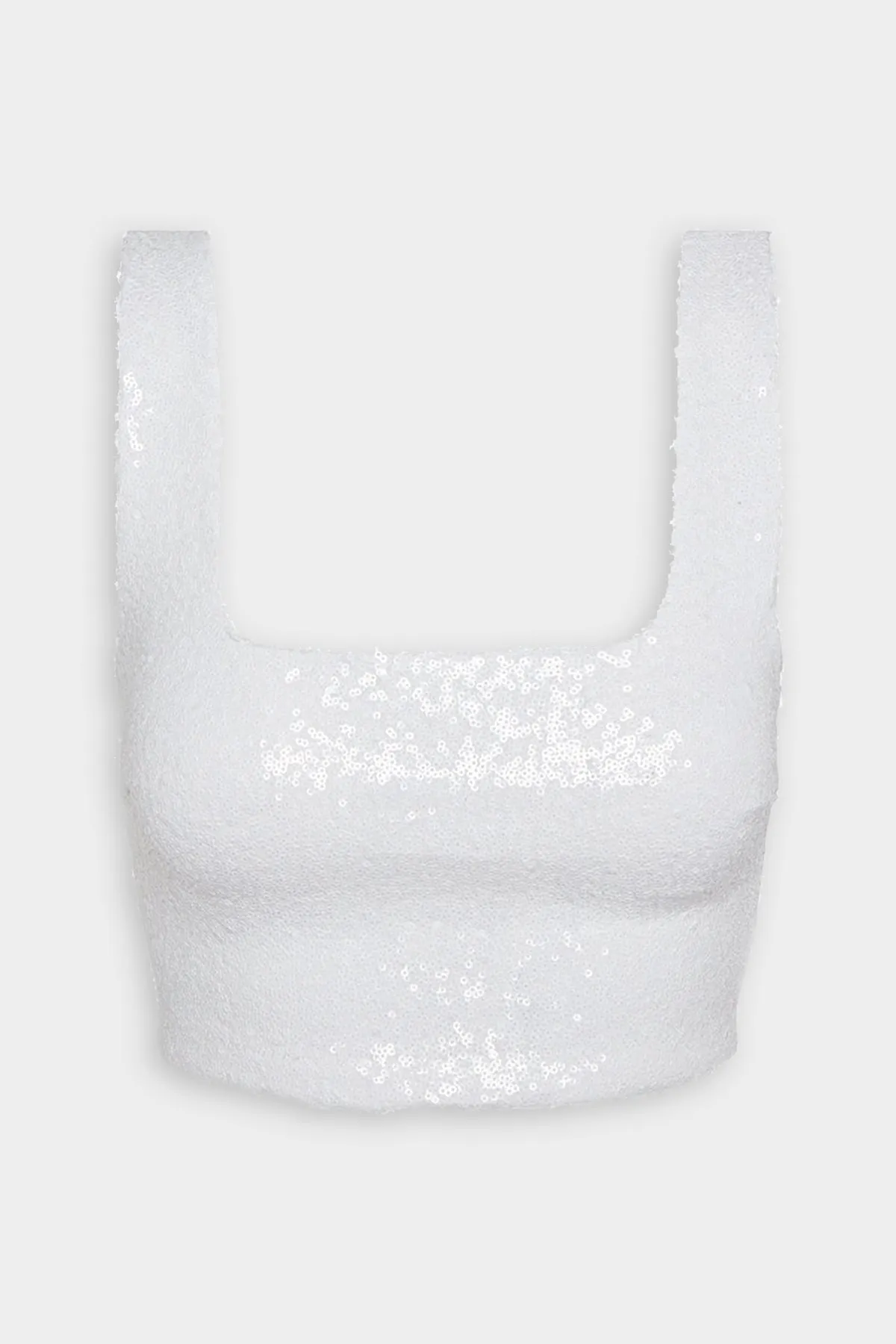 Sequin Crop Top in White