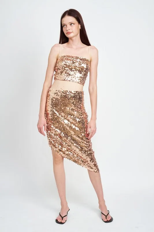 Sequin Midi Skirt