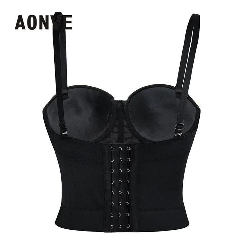 Sexy Leather Bralette Crop Top - Perfect for Punk, Goth and Clubwear