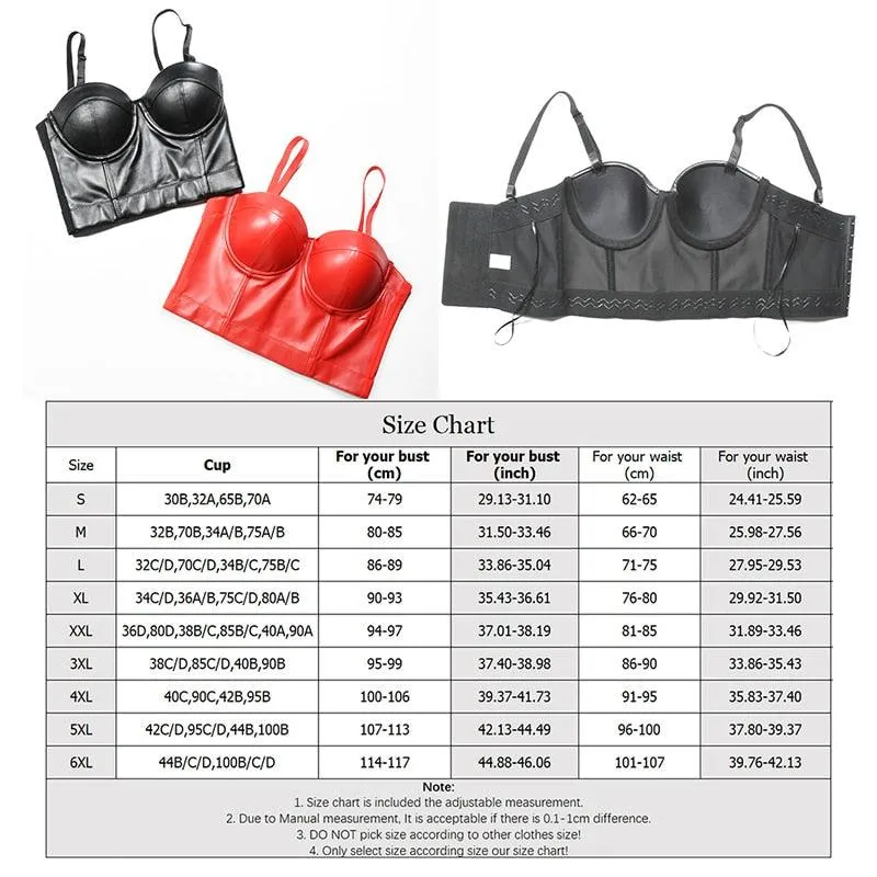 Sexy Leather Bralette Crop Top - Perfect for Punk, Goth and Clubwear