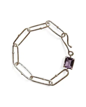 Shimmer Long Link Bracelet in Amethyst