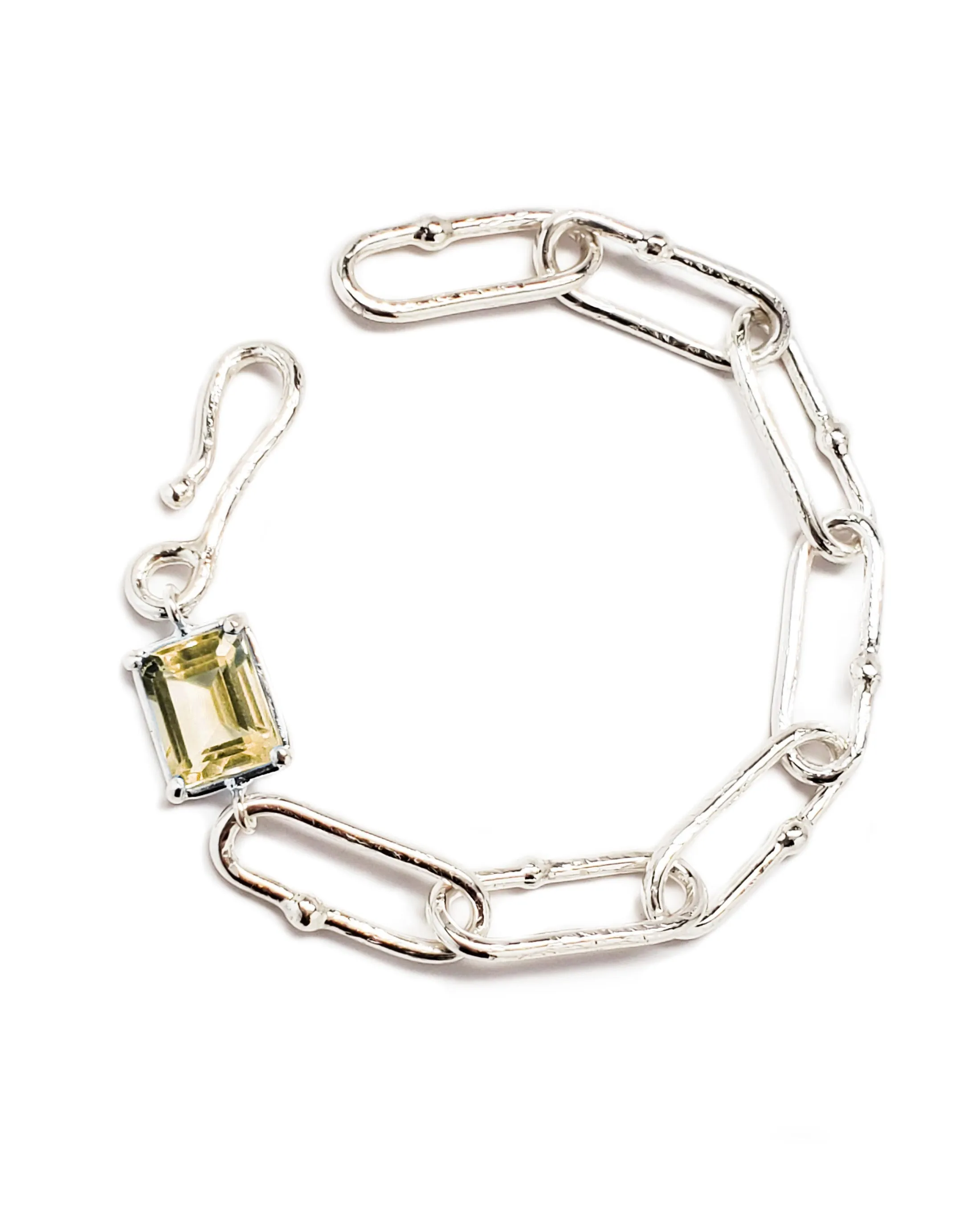 Shimmer Long Link Bracelet in Citrine