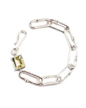 Shimmer Long Link Bracelet in Citrine
