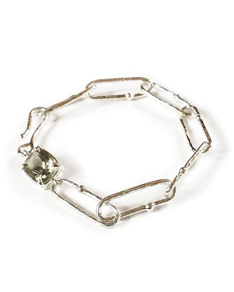 Shimmer Long Link Bracelet in Prasiolite