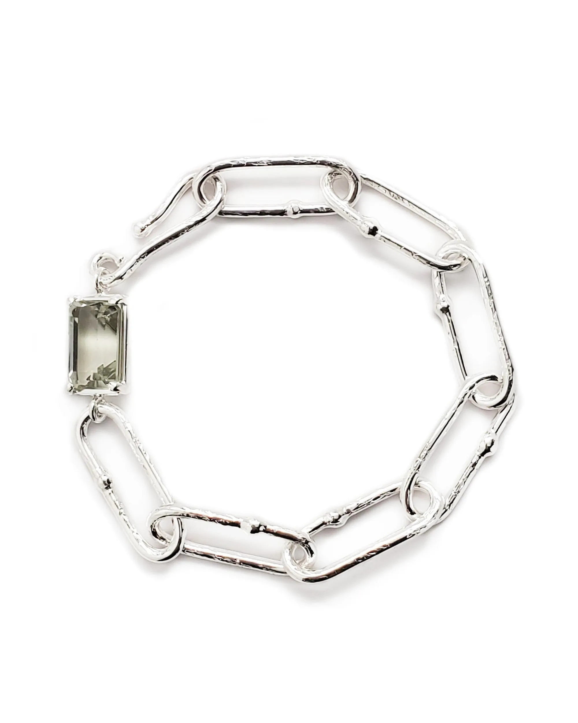 Shimmer Long Link Bracelet in Prasiolite