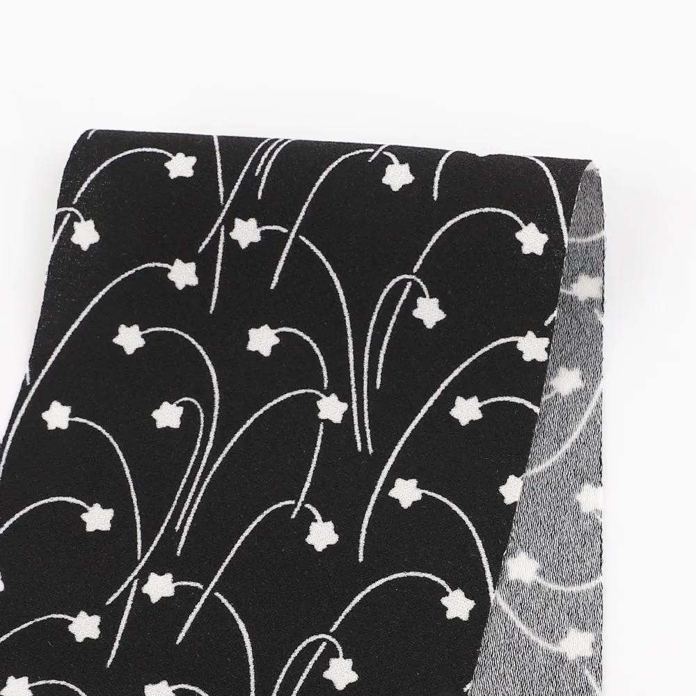 Shooting Star Satin Backed Crepe - Black
