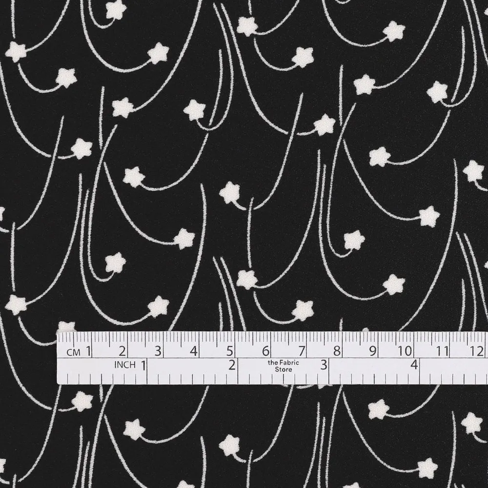 Shooting Star Satin Backed Crepe - Black