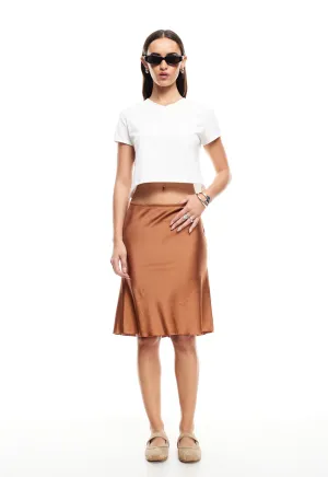 SHORELINE MIDI SKIRT - UMBER