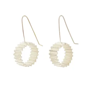 Silver hoop earrings with a difference, Circle Earrings, Silver dangles Earrings